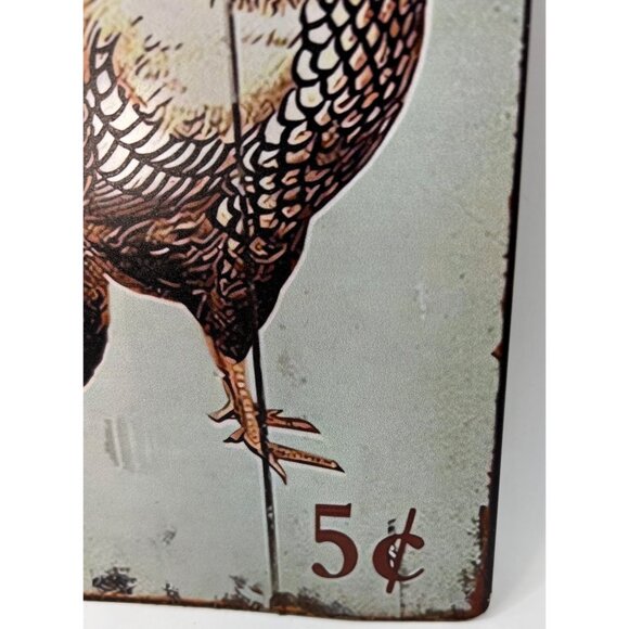 Rooster Metal Wall Sign Roosters, Eggs, colorful - Picture 2 of 4
